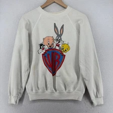 LOONEY TUNES Sweatshirt M WARNER BROS Sylvester Porky Pig Bugs Bunny Tweety VTG