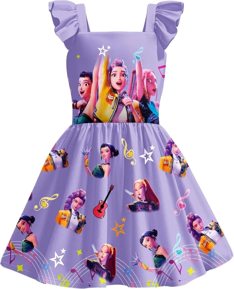 Niñas Cazadores de Demonios Disfraz Manga Acampanada Vestido K-Pop Cantante Juegos con disfraces Vestir Foto 2 de 4