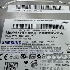 FESTPLATTE SAMSUNG 1TB Spinpoint F2 HD103SI 32MB 5400U/min SATA II 3.5'' Zoll