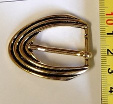 75 of 20mm Buckles - 'Shiny Gilt & Black Ridged' - Single Prong - *See Pictures*