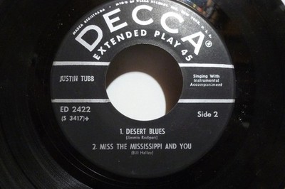 JUSTIN TUBB  EP   OLD LOVE LETTERS/ TRAVELIN BLUES / DESERT BLUES. VG+ 45