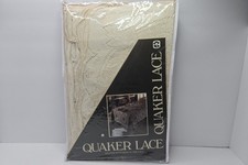 Vintage Quaker Lace Chelsea Tablecloth Natural Ivory Cream 70x90 GrandmaCore New