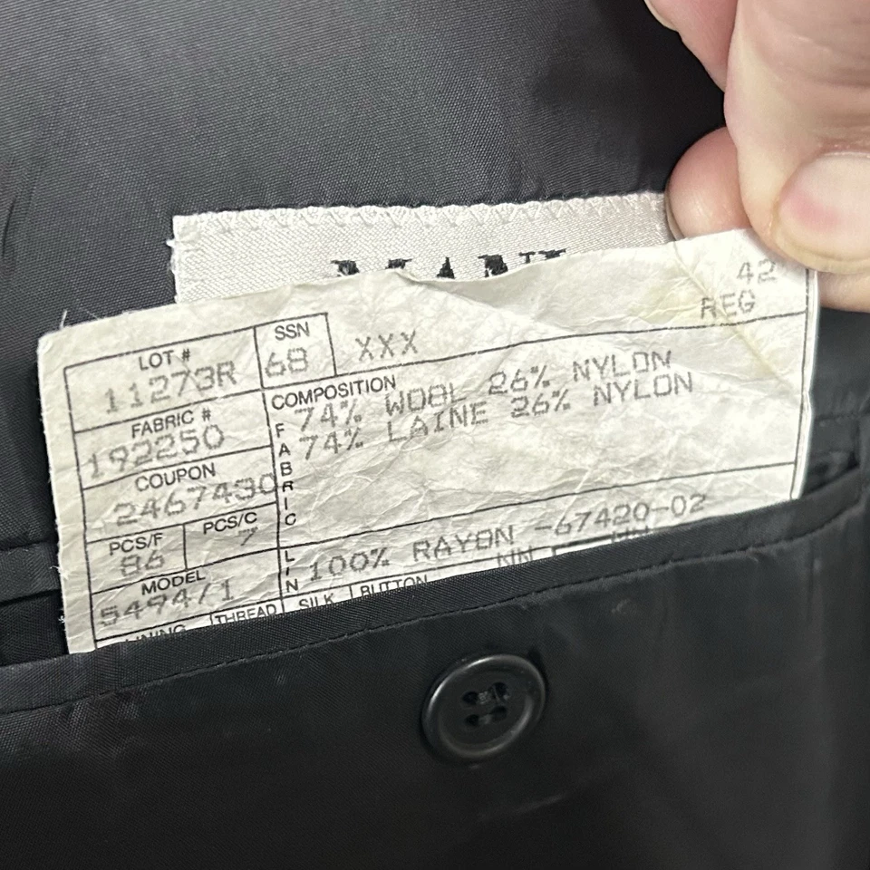 Mani x Girogio Armani 42R Sport Coat Wool Blend Knit Gray Black Three Button - Image 4 of 4