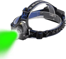 Greenlight LED Headlamp, 1800 Lumens Zoomable Hunting LED Head Lamp Flashlight,