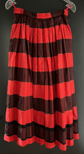 Ladies' traditional skirt red, black patterned approx. size 36 by Adler