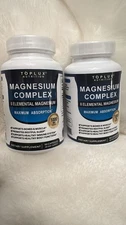 2 Pack Magnesium complex supplement: 1000mg of 8-element magnesium, 90 capsules