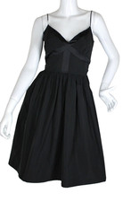 {CALVIN KLEIN} Dress Tea Sz. 8 Black Spaghetti Strap Softshell Fabric Lined