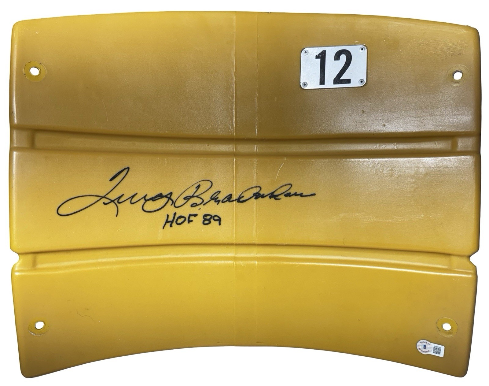 Terry Bradshaw Autographed Signed Pittsburgh Steelers Steelers HOF 89 Yellow #12 Three Rivers Stadium Seat 