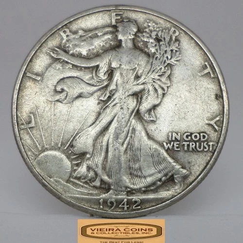 1942 Walking Liberty Half Dollar, 90% Silver - #C58473NQ
