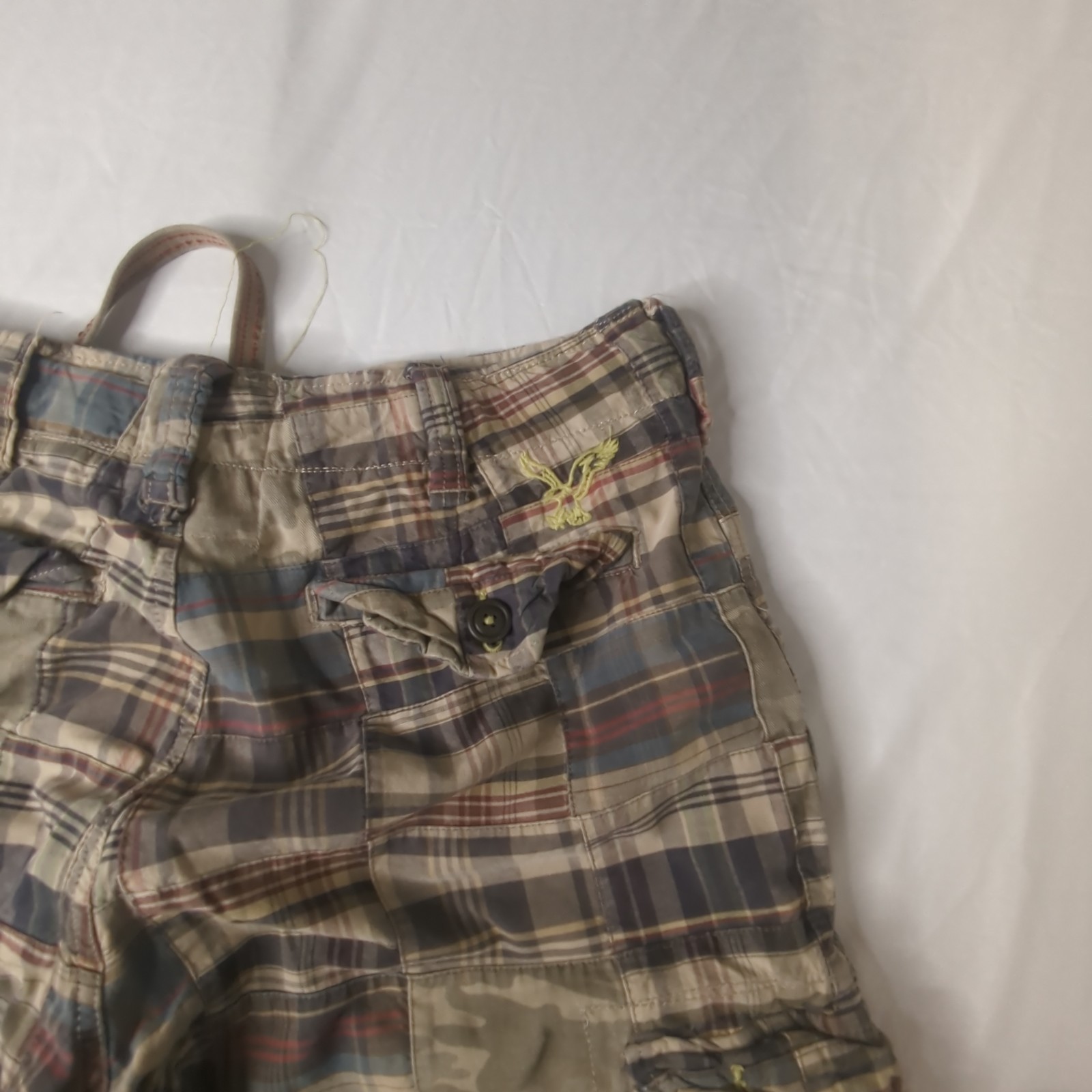 American Eagle Patchwork Madras Cargo Shorts Cott… - image 6