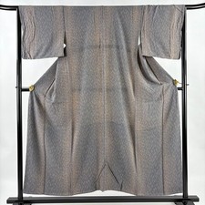 JAPANESE KIMONO FINE PATTERN ASH PURPLE 154cm 5 ft 1 in PURE SILK FF8552