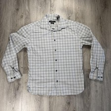 John Varvatos U.S.A. Shirt Mens 15 32/33 Gray Plaid Slim Fit Dress Long Sleeve