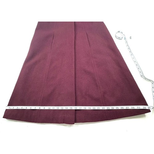 Vtg Braetan Kids Burgundy/Wine Wool Coat Girls 10 Faux Fur Trim Hooded Button - Picture 9 of 15