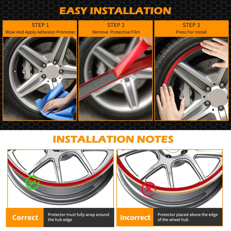 4x Alloy Wheel Rim Protector Wheels Hub Cover Tire Rings For 7 Series 740i 750i - Image 2 of 4