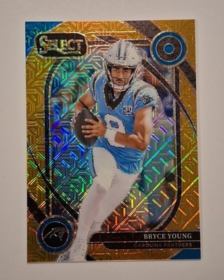 #4/10 Bryce Young 2024 Panini Select Gold Mojo Prizm Club Level 213 Panthers SP
