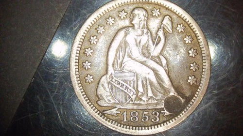 1853 Seated Liberty Silver Dime - Arrows - Philadelphia Mint - Q379