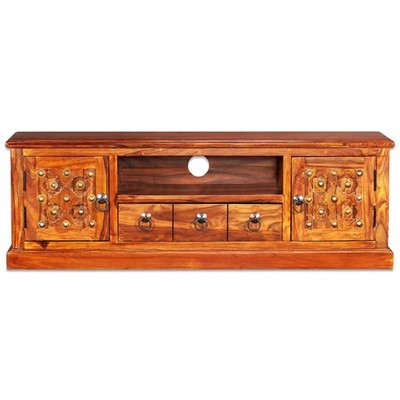 TV Stand TV Unit Sideboard TV Console Media Cabinet Solid Acacia Wood vidaXL
