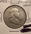 1953-D Franklin Half Dollar 50C Denver Circulated 90% Silver US Coin