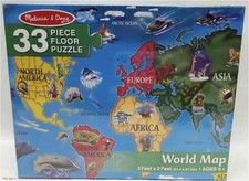 Melissa And Doug World Map Jumbo Floor Puzzle 33pc