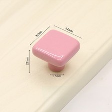 2x Ceramic Square Door Handles Cabinet Pulls Wardrobes Drawer Knob Colourful
