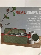 Real Simple Coffee Mug and Glass Organizer with Handles & Dividers