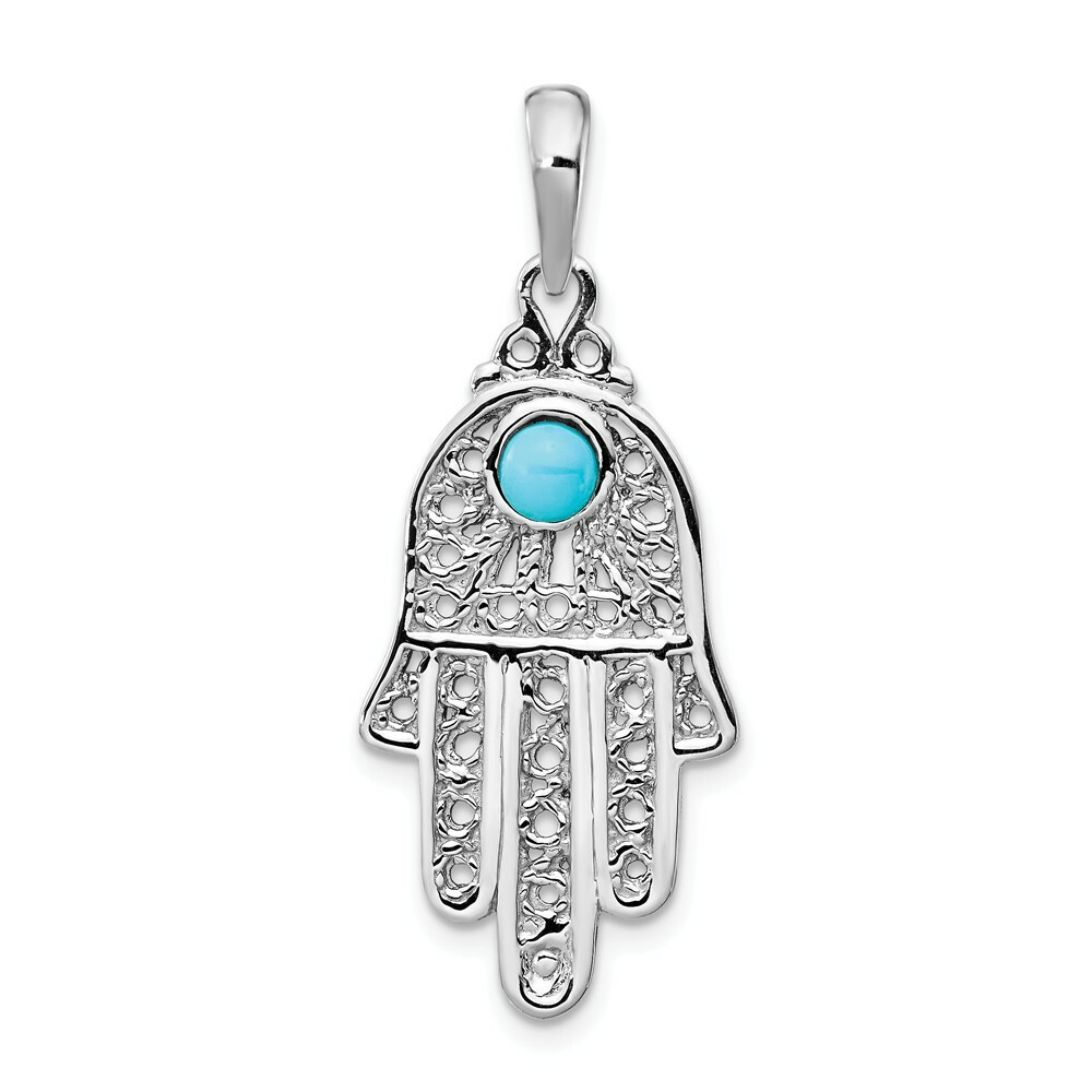14k Gold Turquoise Stone Filigree Chamseh Hamsa Pendant 14k Gold Turquoise Stone Filigree Chamseh Hamsa Pendant