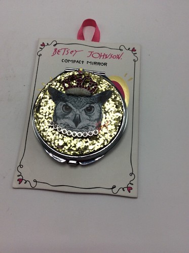 $35 Betsey Johnson Owl Compact Mirror 1d - Picture 6 of 8