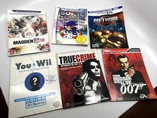 Lot of 6 Game Strategy Guide Sonic Metroid True Crime 007 Bond Madden Wii Sports