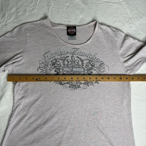 Harley-Davidson Kurzarm-T-Shirt meliert rosa & grau Damen Größe L DuBois, PA - Bild 4 von 8