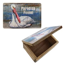 Pelican Paradise Found wood hinged storage/trinket box