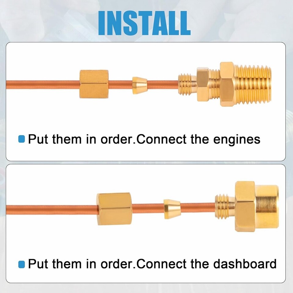 72inch Oil Pressure Tubing Kit,Set of Copper Tube with 1/4inch X1