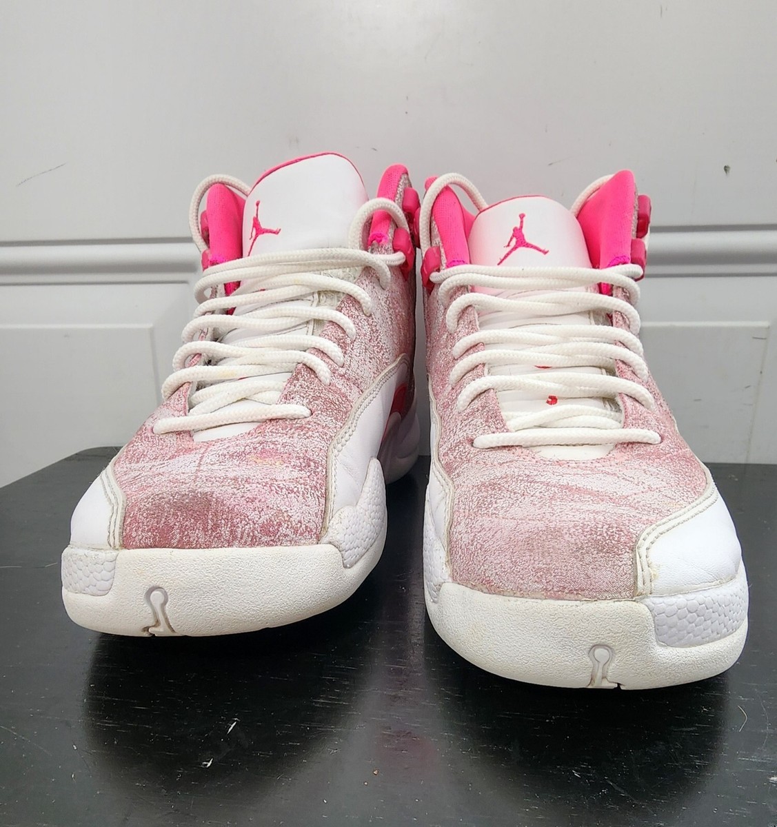 Size 7Y- Air Jordan 12 Retro GS White/Arctic Punch-Hyper
