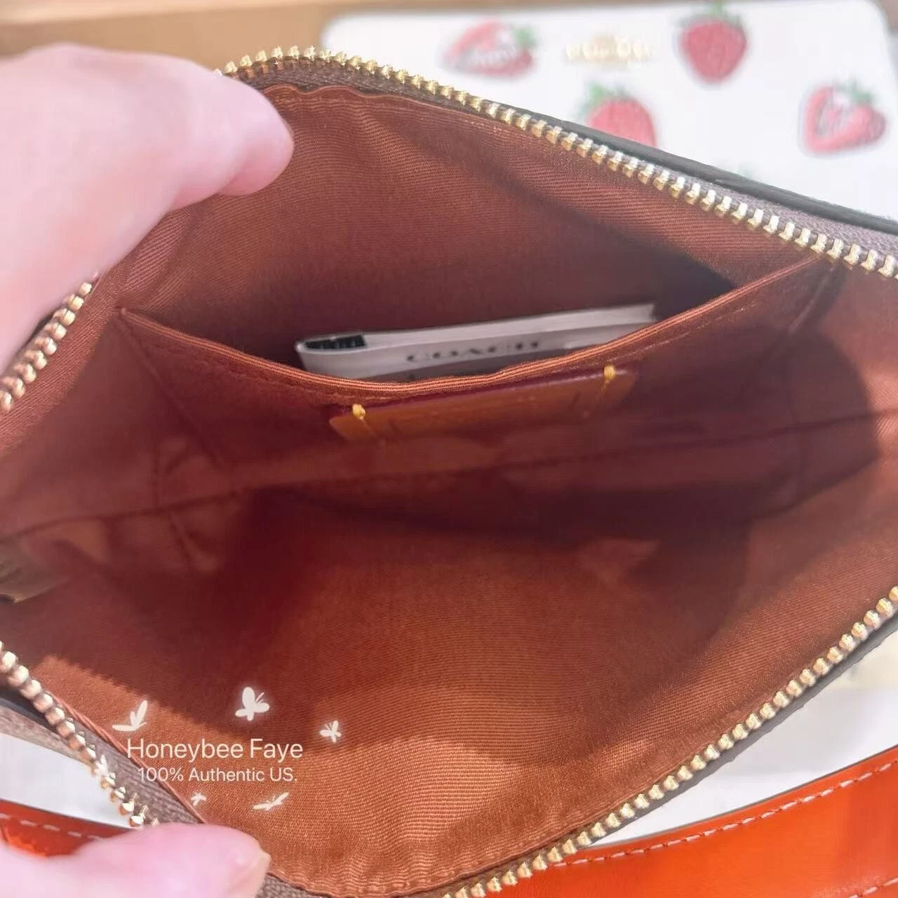 Borsa Coach Mini Payton nuova con etichetta in tela firmata con stampa arancione CBA78 Count1