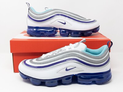 [Sz 10.5] Nike Air Vapormax 97 Sneakers White Varsity Purple AJ7291-100 Men's