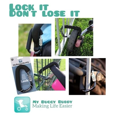 My Buggy Buddy Lock & Cable. ORIGINAL, safety tested. LOCK YOUR BUGGY & YOUR BAG