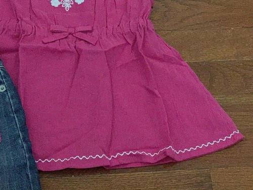 Gymboree Girls Floral Reef Hot Pink Woven Swing Top and Denim Flower Skort 5 5T - Picture 6 of 11