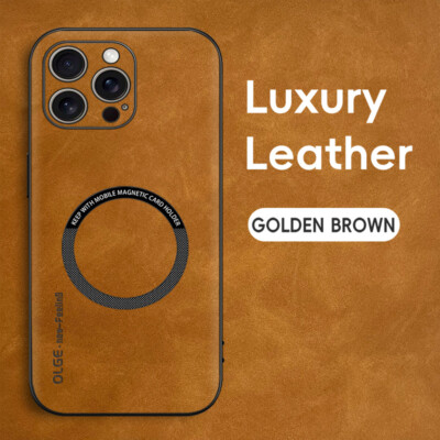 Magnetic PU Leather PC Shockproof Phone Case For iPhone 13 14 15 Pro Max 16 17