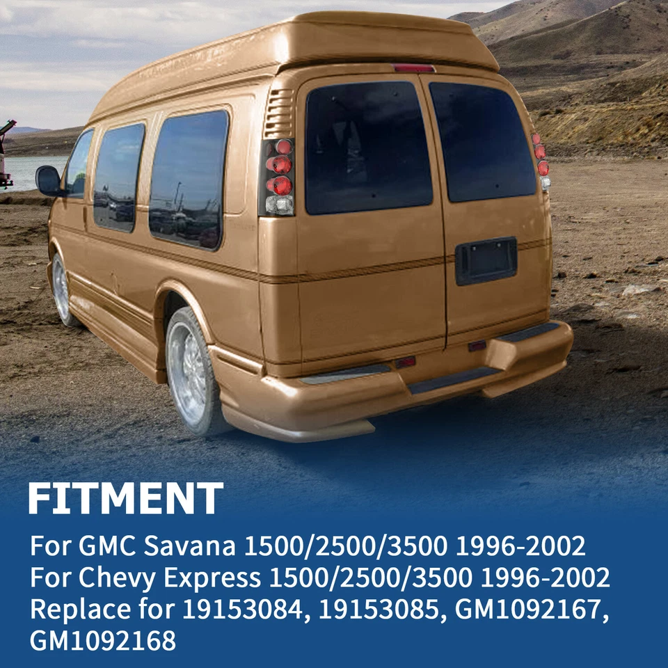 Tail Lights Lamps For GMC Savana/Chevrolet Express 1500 2500 3500 1996-2002 - Image 4 of 4