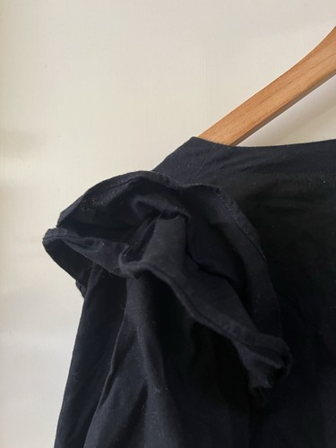 Seed Heritage Black Relaxed Ruffle Linen Wrap Summer Dress-Cute-Comfy-Size 14 - Picture 8 of 17