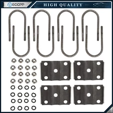 ECCPP 1/2" Dia Trailer U-Bolt Kit For 3500lbs Trailer Axle 3" Round Axle 7" Long