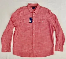 APT 9 Shirt Men Size 2XL Red Button Down Long Sleeve NEW