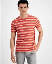 Inc International Concepts Men's Burnout Striped T-Shirt Dry Rub SZ L