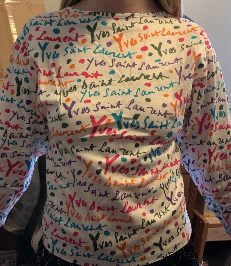 T shirt vintage Yves Saint Laurent firma DOP YSL taglia 36