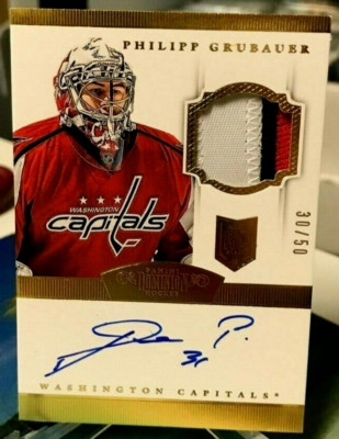 PHILIPP GRUBAUER RC AUTO #30/50 GOLD PATCH 3 COLOR SEAM ROOKIE DOMINION 2013