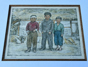 WILLY SEILER "Homeless"  Korean Edition;62/110. Hand-Colored Etching, Signed