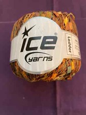Ice Ladder Bulky weight Polyester Ribbon Yarn color Orange / Yellow / Green
