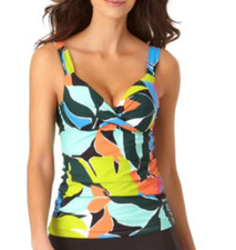 Anne Cole Twist Front Underwire Tankini Swim Top 20MT20128 Multi 36B/34C NWT 74