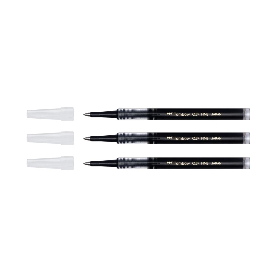3 x TOMBOW Ersatzmine für Tintenroller - schwarz - BK-LP05-33 - Ø Kugel: 0.5 mm