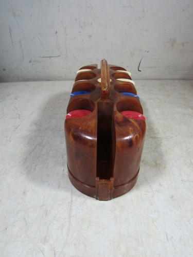 Soporte para carrito de fichas de póker vintage/antiguo con 192 fichas de plástico - Imagen 6 de 9
