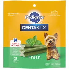 Pedigree DENTASTIX golosinas dentales frescas para perros pequeños paquete de 7 21 golosinas en total